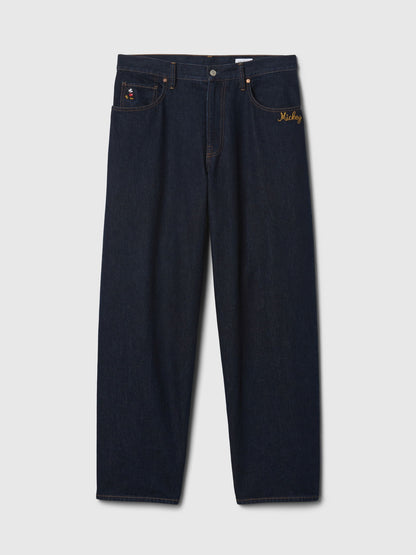 Lacivert Gap × Disney Extra Baggy Jean Pantolon