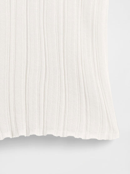 Beyaz Transparan Fitilli Henley Kazak
