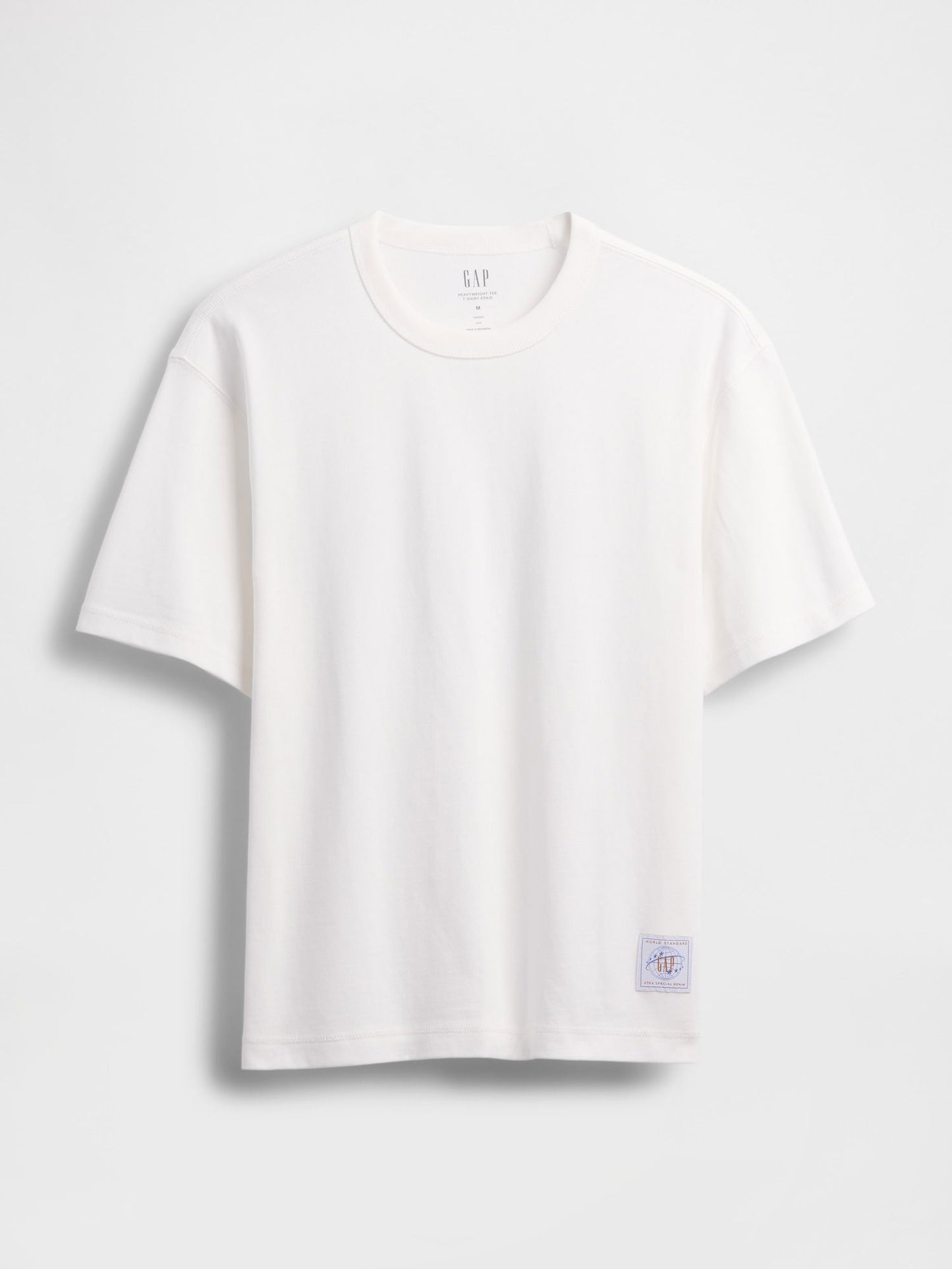 Beyaz Heavyweight Crop Grafik T-shirt