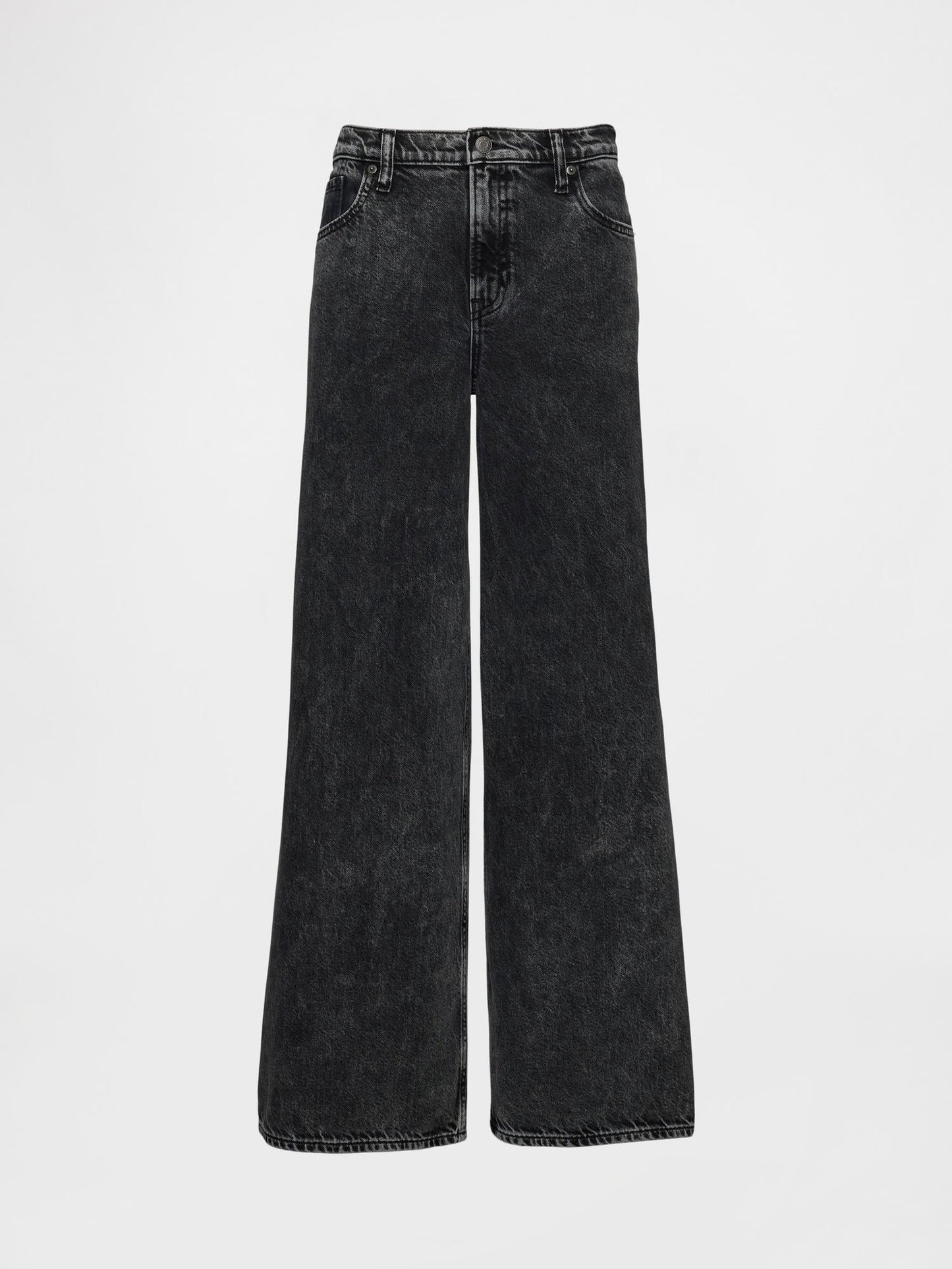 Siyah Mid Rise Ultrasoft Baggy Jean Pantolon