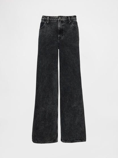 Siyah Mid Rise Ultrasoft Baggy Jean Pantolon