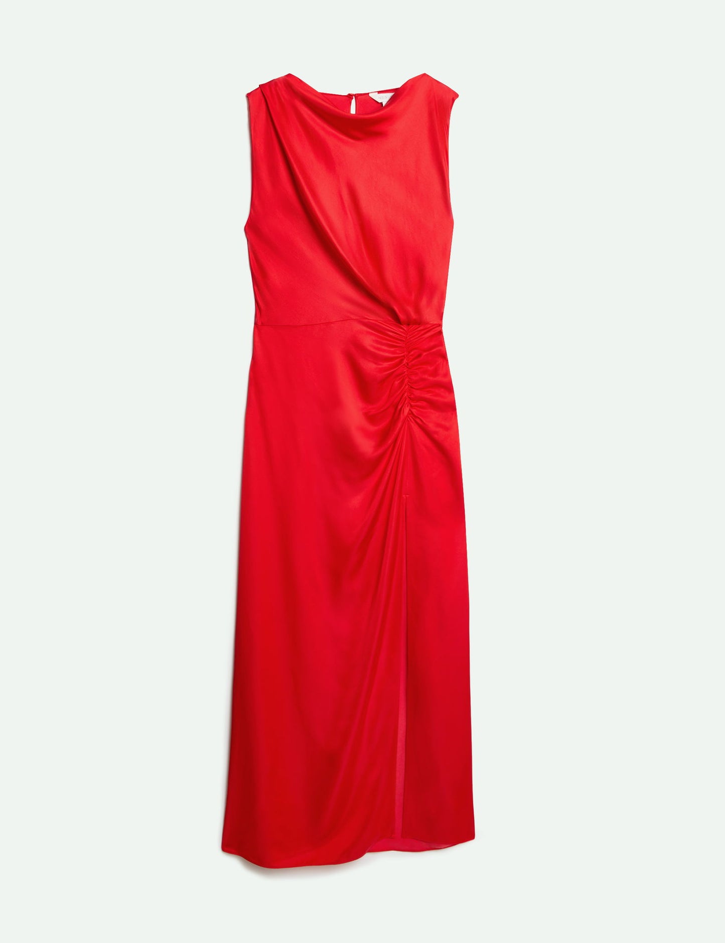 Regular Fit Saten Maxi Elbise