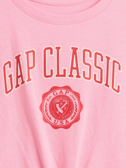 Açık Pembe Tie-knot Logo T-shirt
