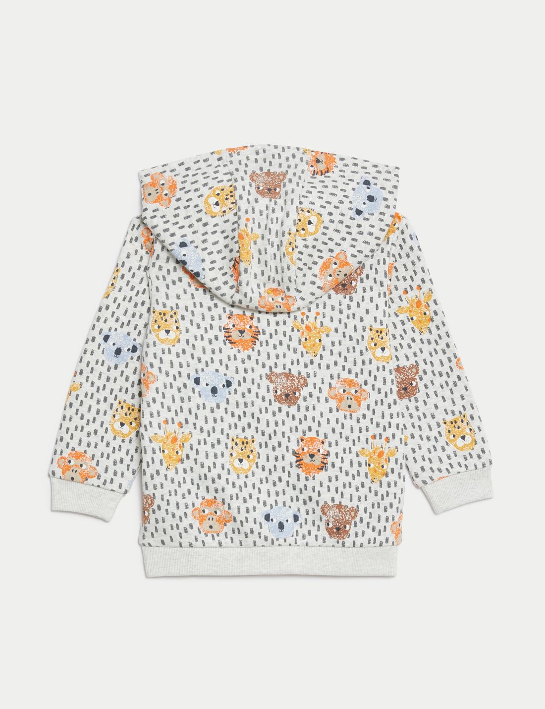 Hayvan Desenli Kapüşonlu Sweatshirt (0-3 Yaş)