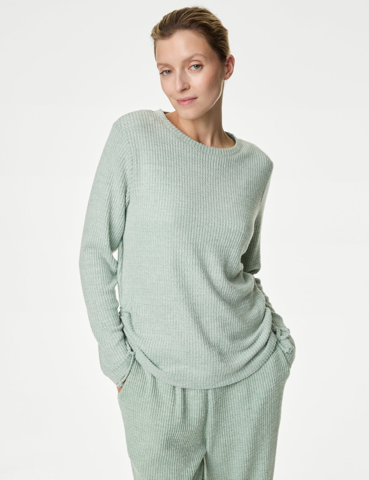 Regular Fit Waffle Pijama Üstü