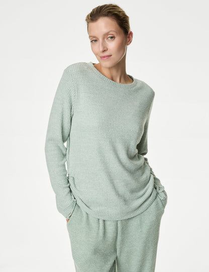 Regular Fit Waffle Pijama Üstü
