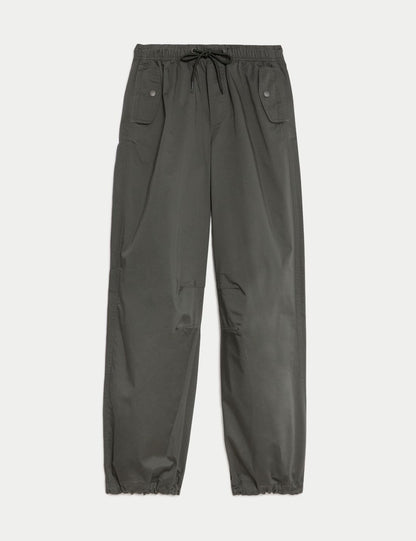 Relaxed Fit Yüksek Bel Paraşüt Pantolon