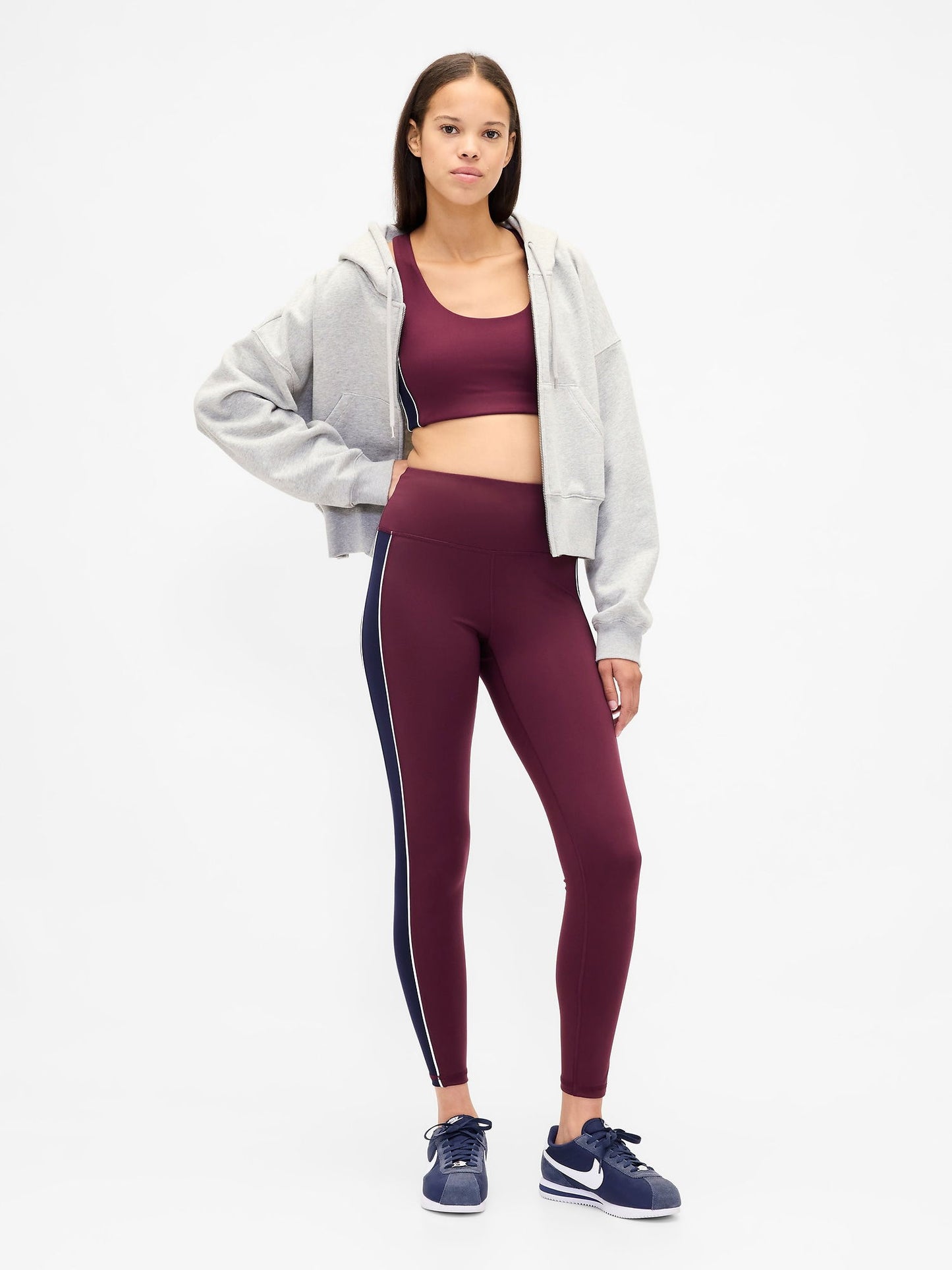 Bordo Gapfit High Rise Power Full Length Stripe Tayt