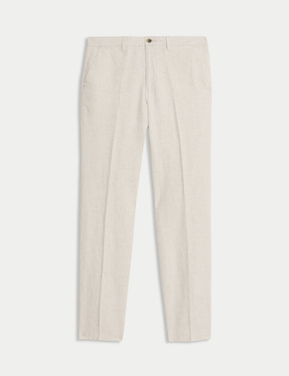 Regular Fit Keten Karışımlı Chino