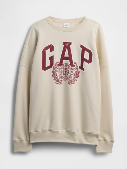 Krem Oversized Gap Grafik Sweatshirt