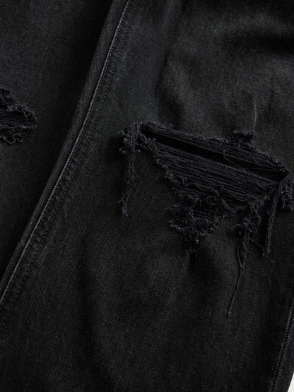 Siyah High Rise Cheeky Straight Jean Pantolon