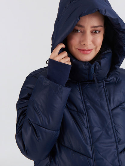 Lacivert Coldcontrol Crop Puffer Şişme Mont