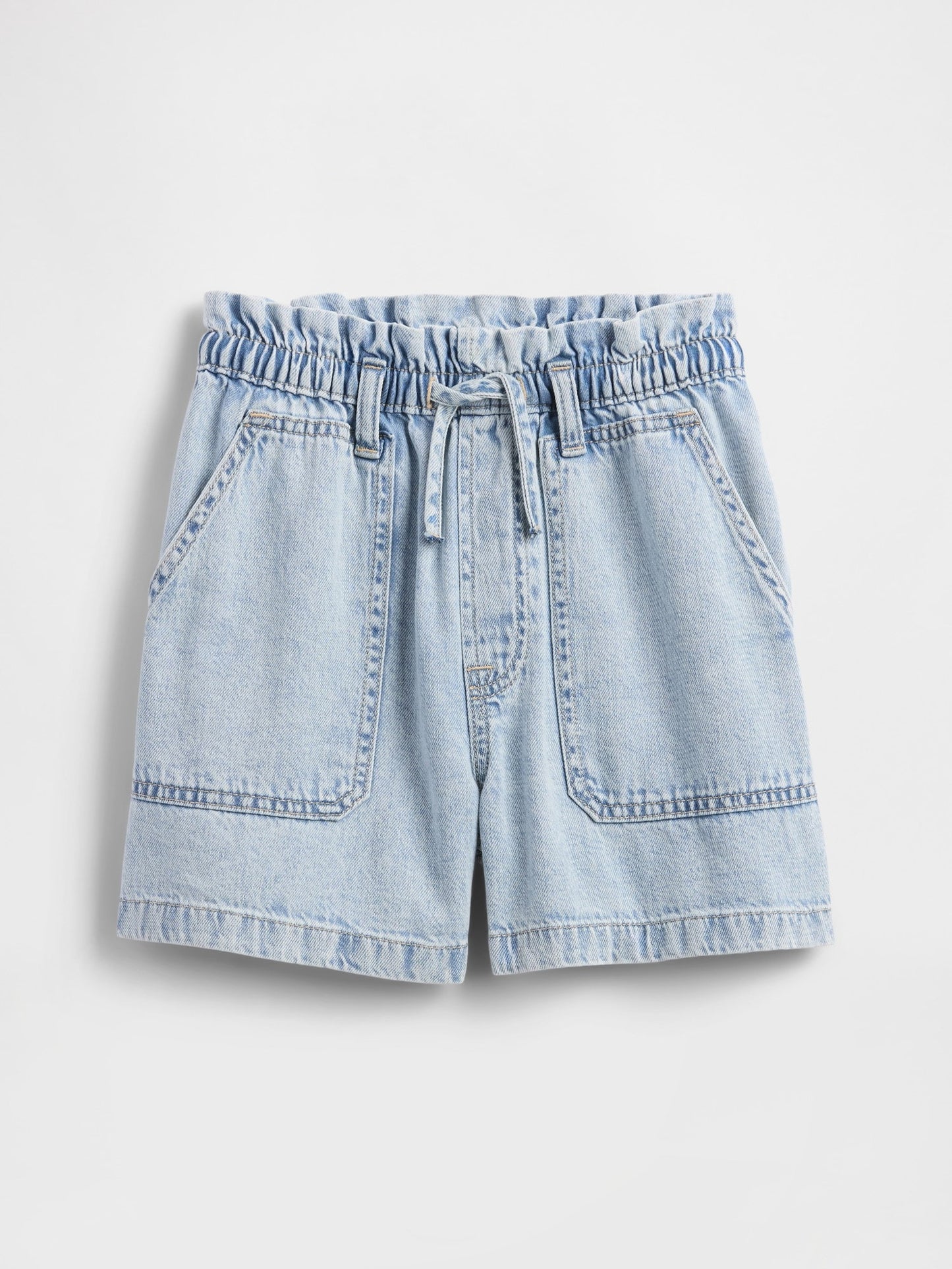 Açık Mavi High Rise Relaxed Pull-on Utility Şort