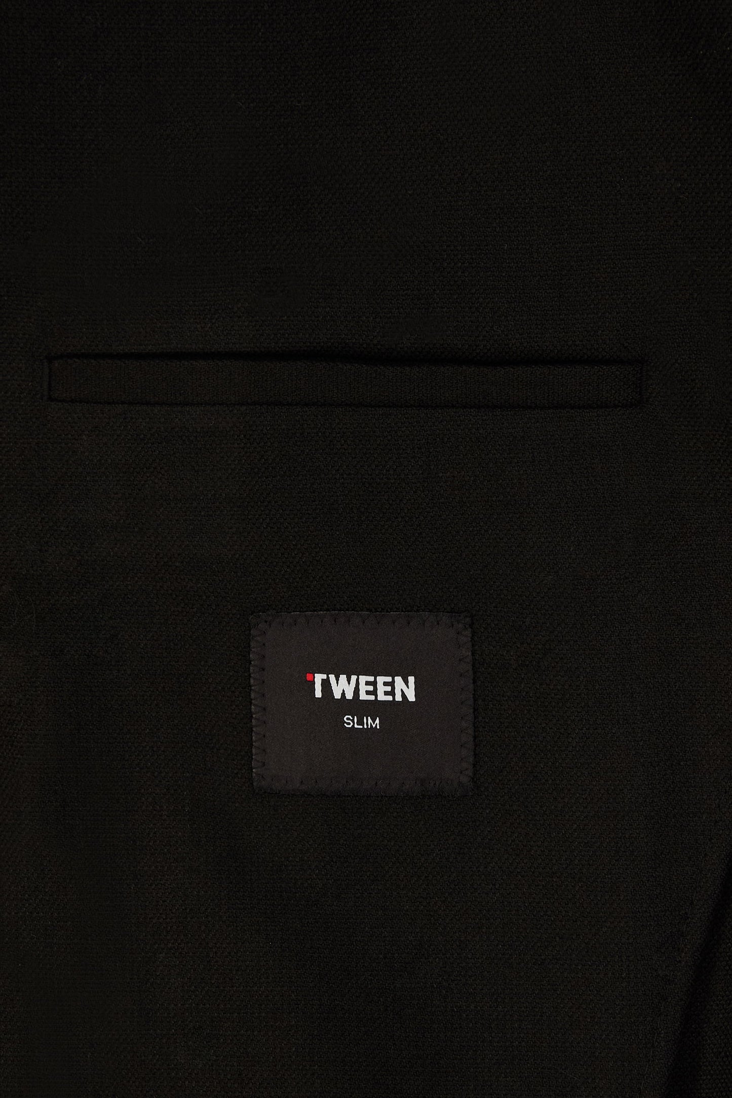 Tween Slim Fit Siyah Diyogonal Kumaş Ceket
