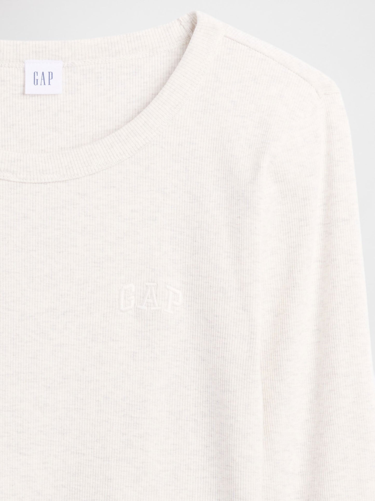 Bej Ribana Crop Bisiklet Yaka T-shirt
