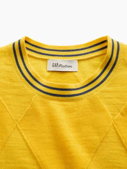 Sarı Gap × Malbon Argyle Crop Kazak