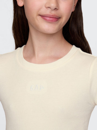 Bej Gap Logo Fitilli T-shirt
