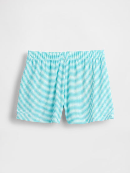 Bebe Mavisi Çocuk Geri Dönüştürülmüş Fitilli Pijama Şortları