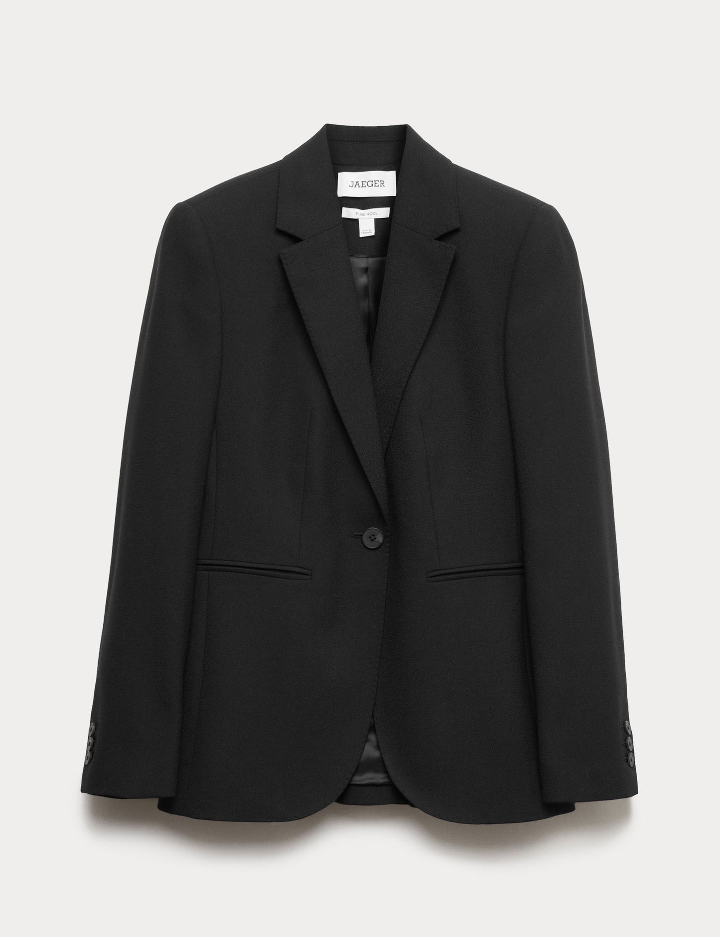 Saf Yün Düz Kesim Blazer Ceket