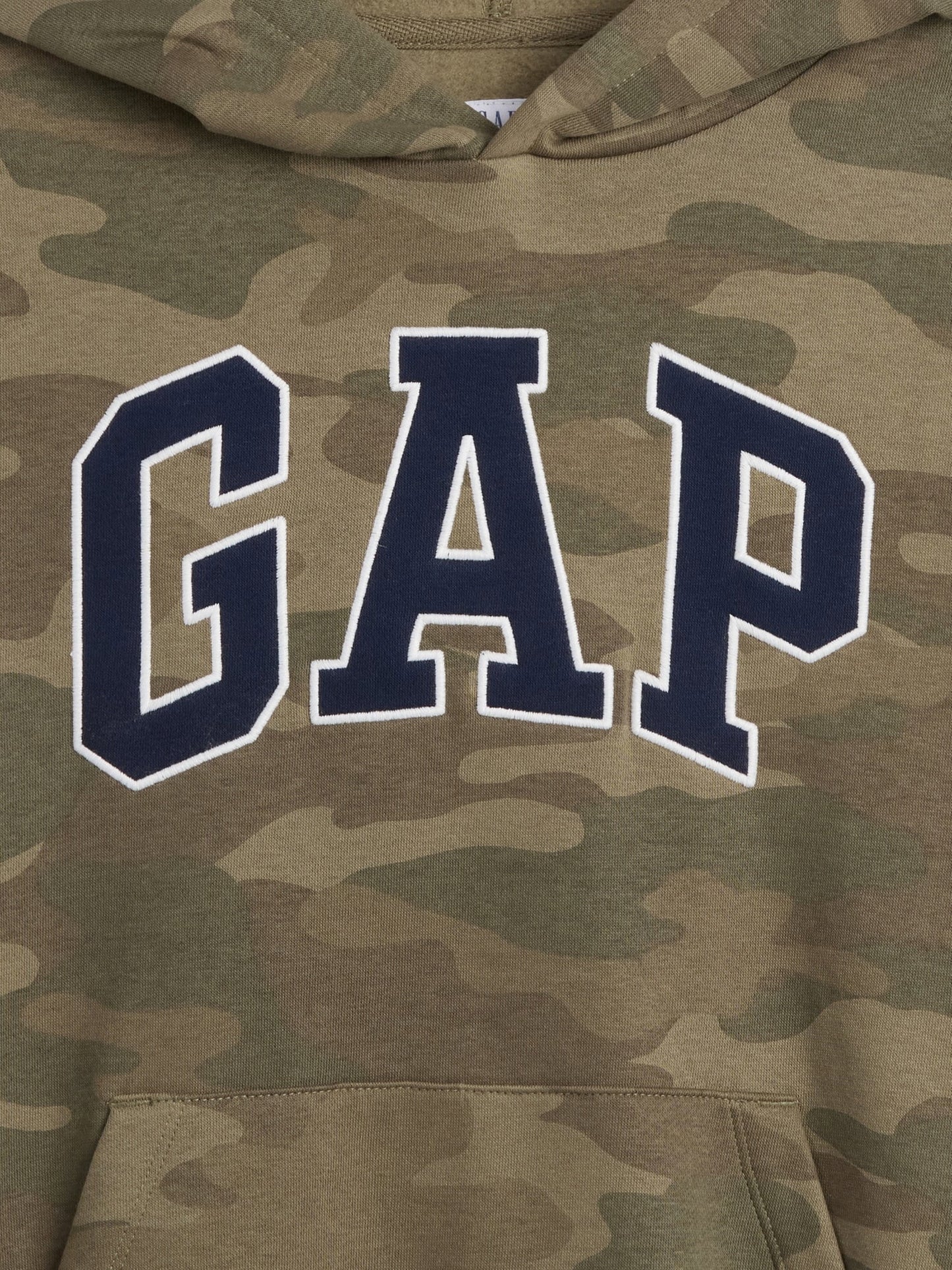 Kamuflaj Relaxed Gap Logo Kamuflaj Kapüşonlu Sweatshirt