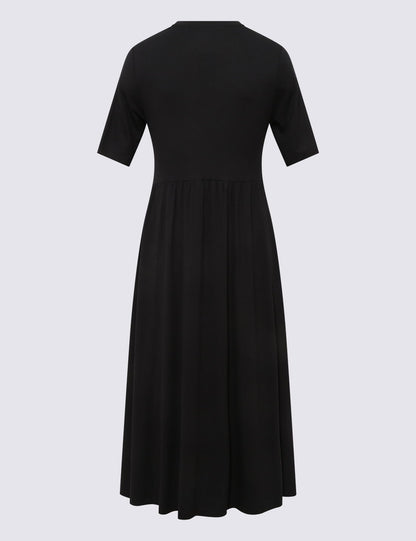 Relaxed Fit Midi Örme Elbise