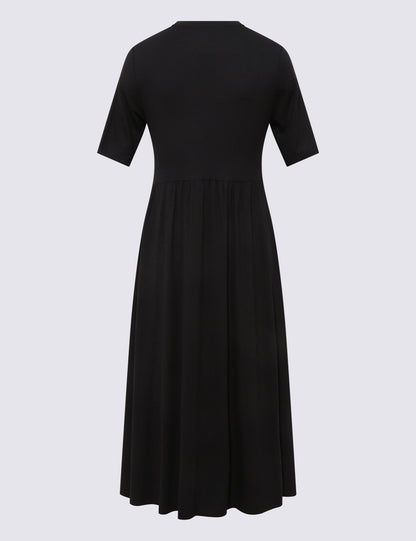 Relaxed Fit Midi Örme Elbise