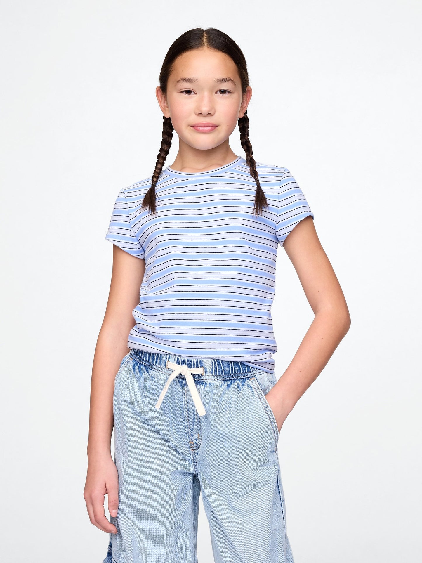 Mavi Yuvarlak Yaka T-shirt