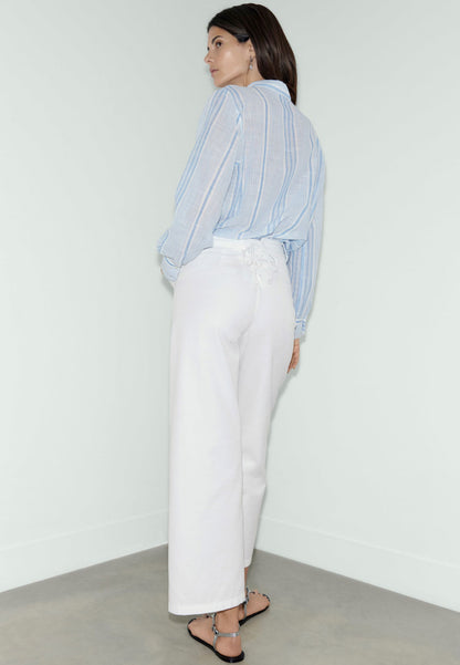 Saf Pamuklu Wide Leg Pantolon