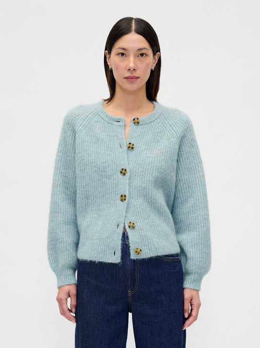 Açık Mavi Fuzzy Shaker Stitch Hırka