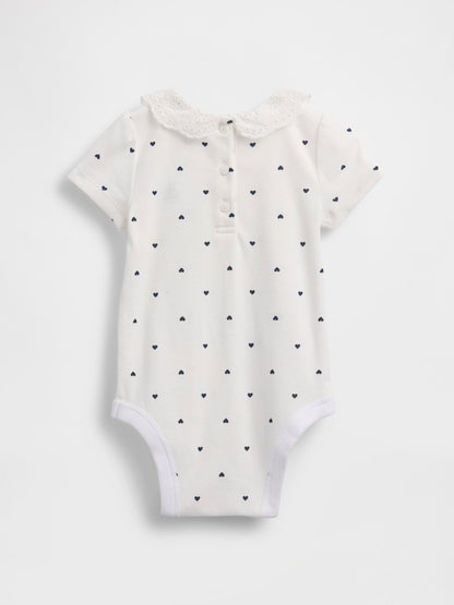 Beyaz Brannan Bear Peter Pan Baskılı Bodysuit