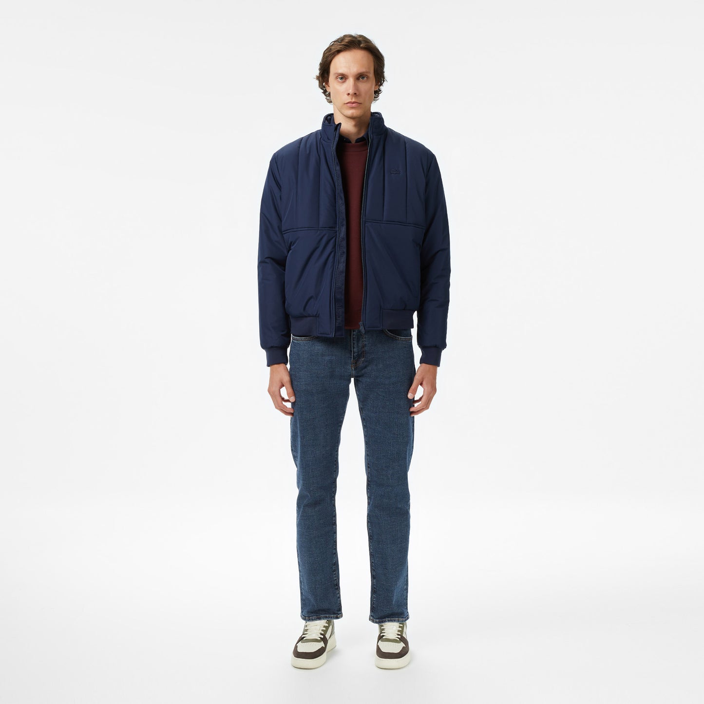 Lacoste Erkek Dik Yaka Lacivert Mont