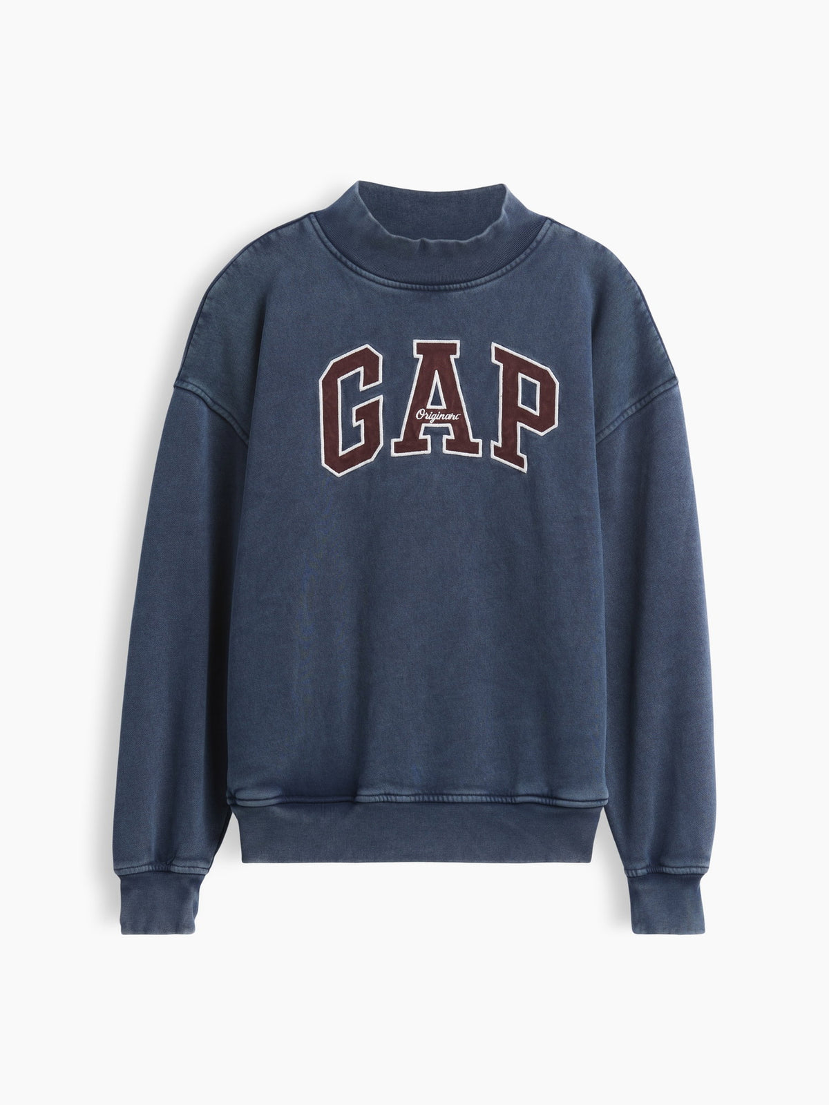 Lacivert Vintagesoft Oversized Mockneck Logo Sweatshirt
