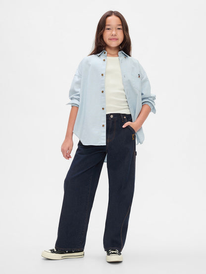 Lacivert Gap × Disney Baggy Jean Pantolon