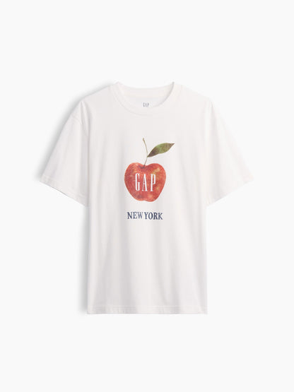 Beyaz Everyday Soft Relaxed Grafik T-shirt
