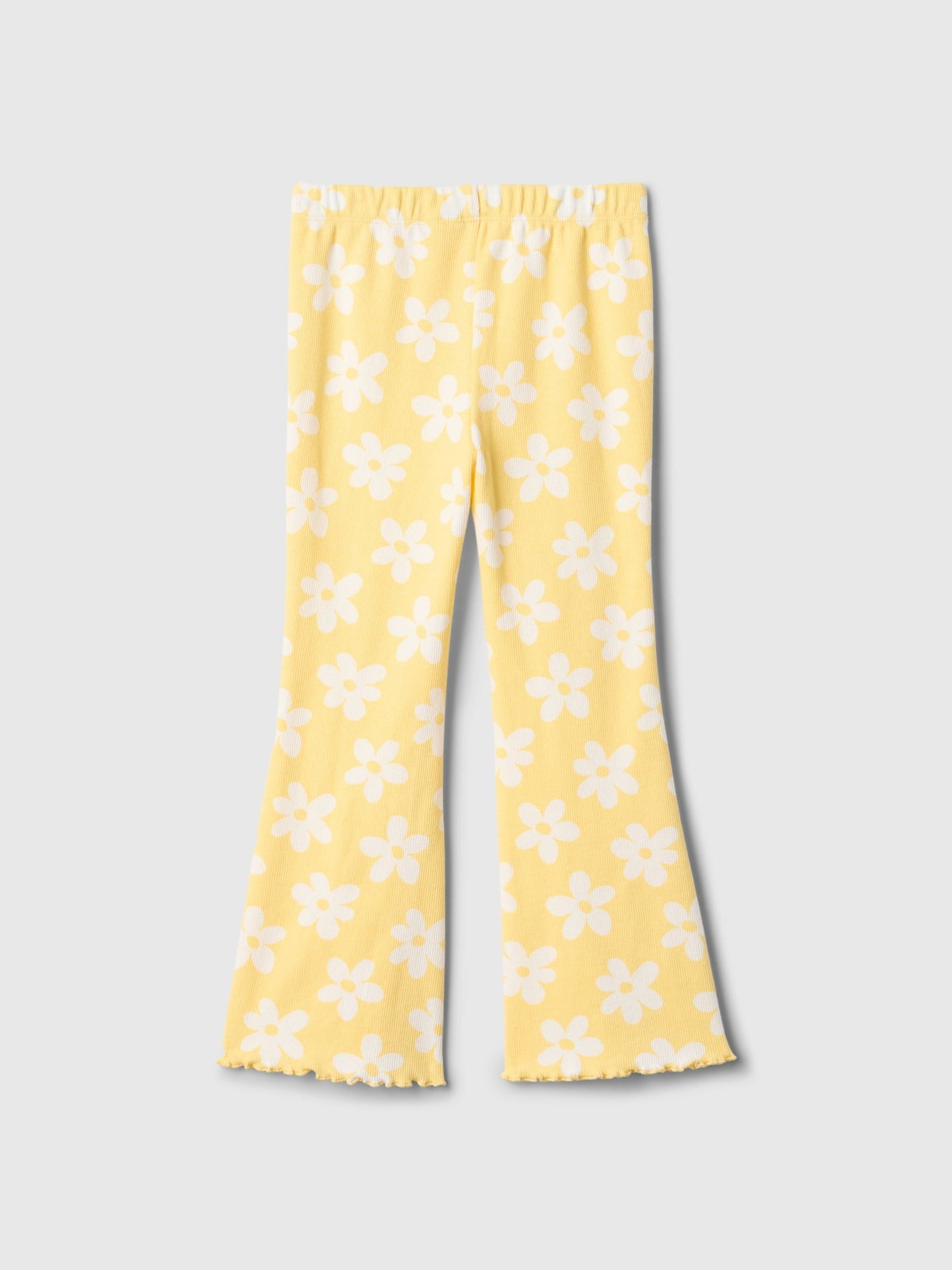 Sarı Fitilli Pull-on Grafik Baskılı Flare Tayt