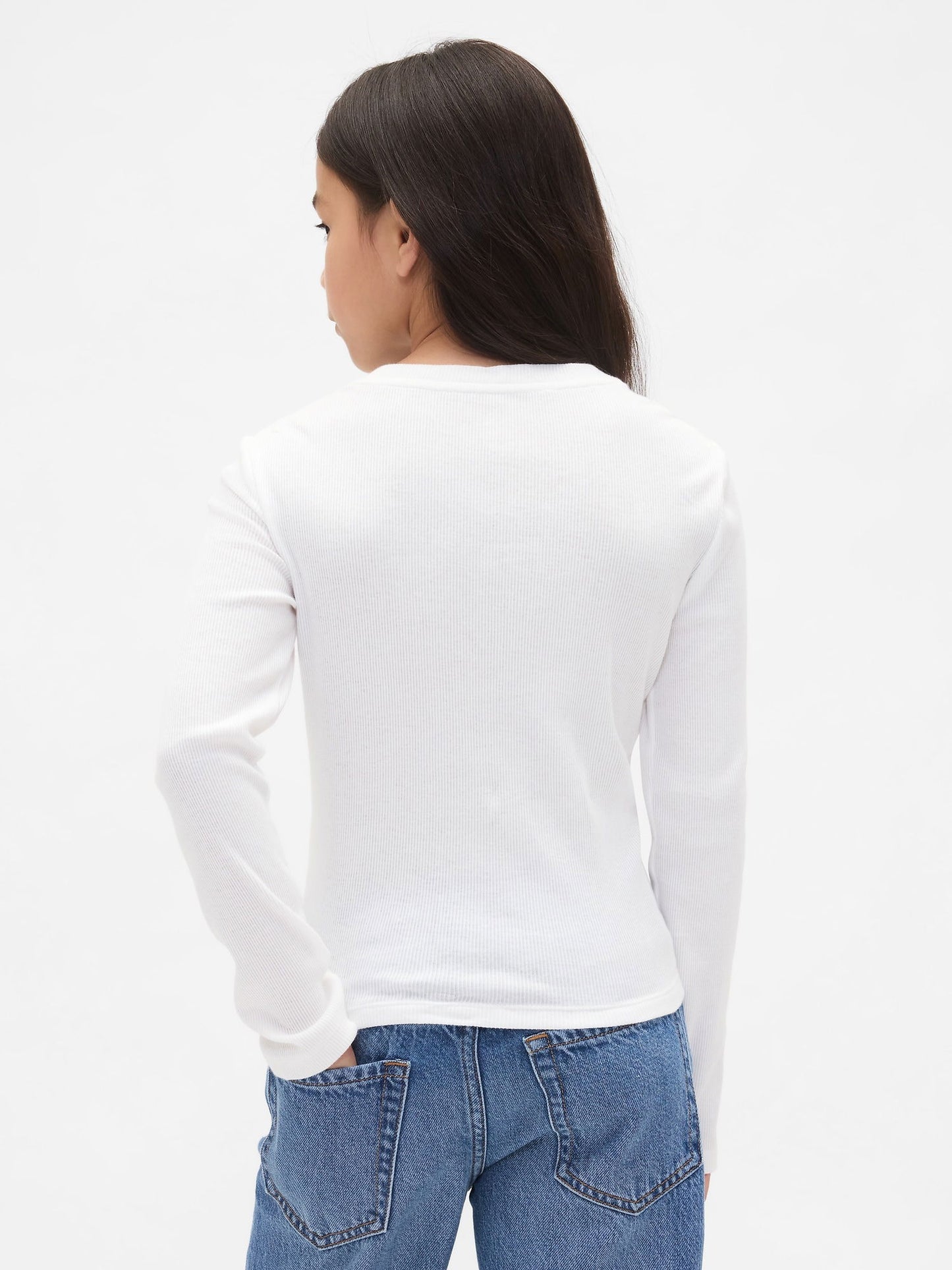 Beyaz Örgülü Gap Logo T-shirt