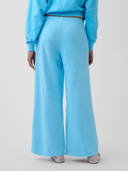Açık Mavi Gap Logo Fransız Havlu Kumaş Wide-leg Jogger Eşofman Altı
