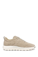 Geox Erkek Bej U Xtors A - Suede Bağcıklı Süet Deri Sneaker