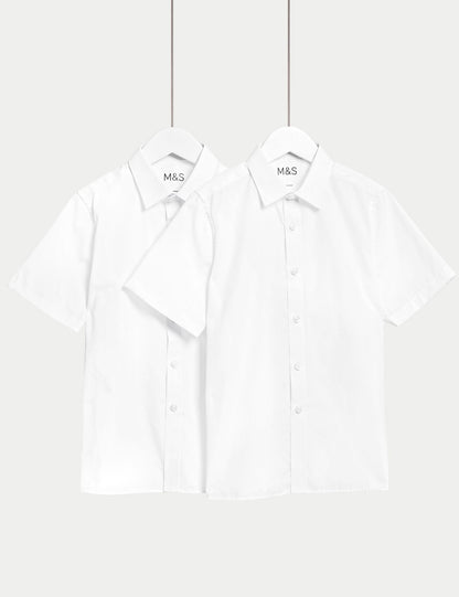 2'li Slim Fit Kısa Kollu Gömlek (2-18 Yaş)