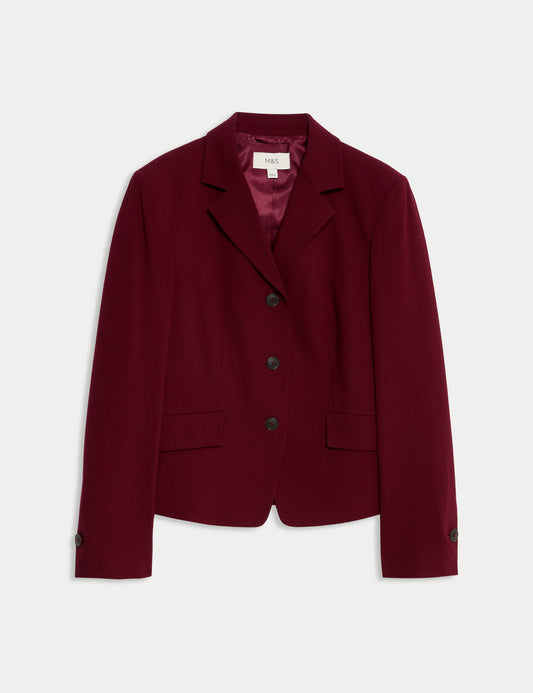 Düz Kesim Kısa Blazer Ceket