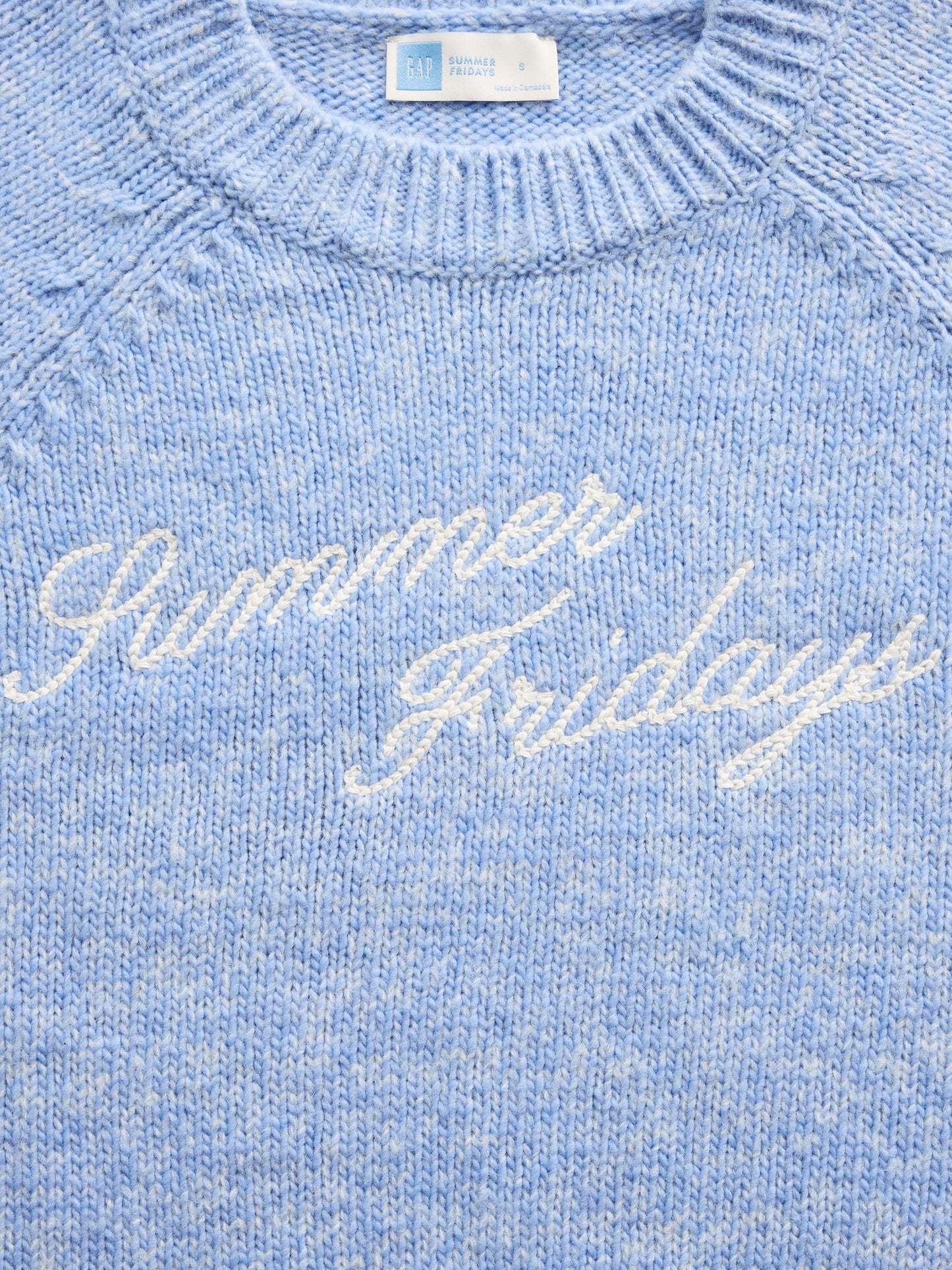 Açık Mavi Gap × Summer Fridays Oversized Logo Kazak
