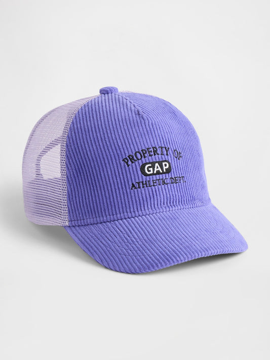 Mavi Corduroy Gap Logo Beyzbol Şapka