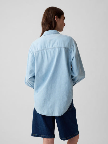 Açık Mavi Chambray Denim Big Washwell™ Gömlek