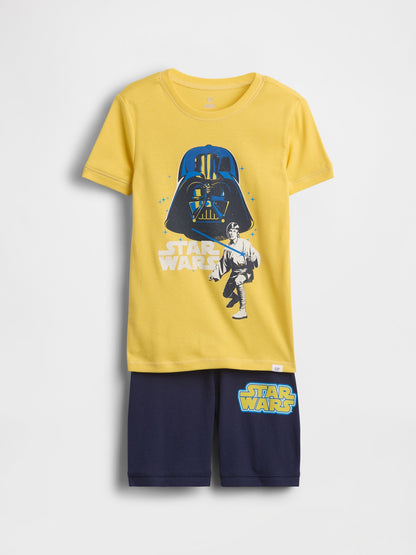 Sarı Star Wars Organik Pamuk Pijama Şort Seti