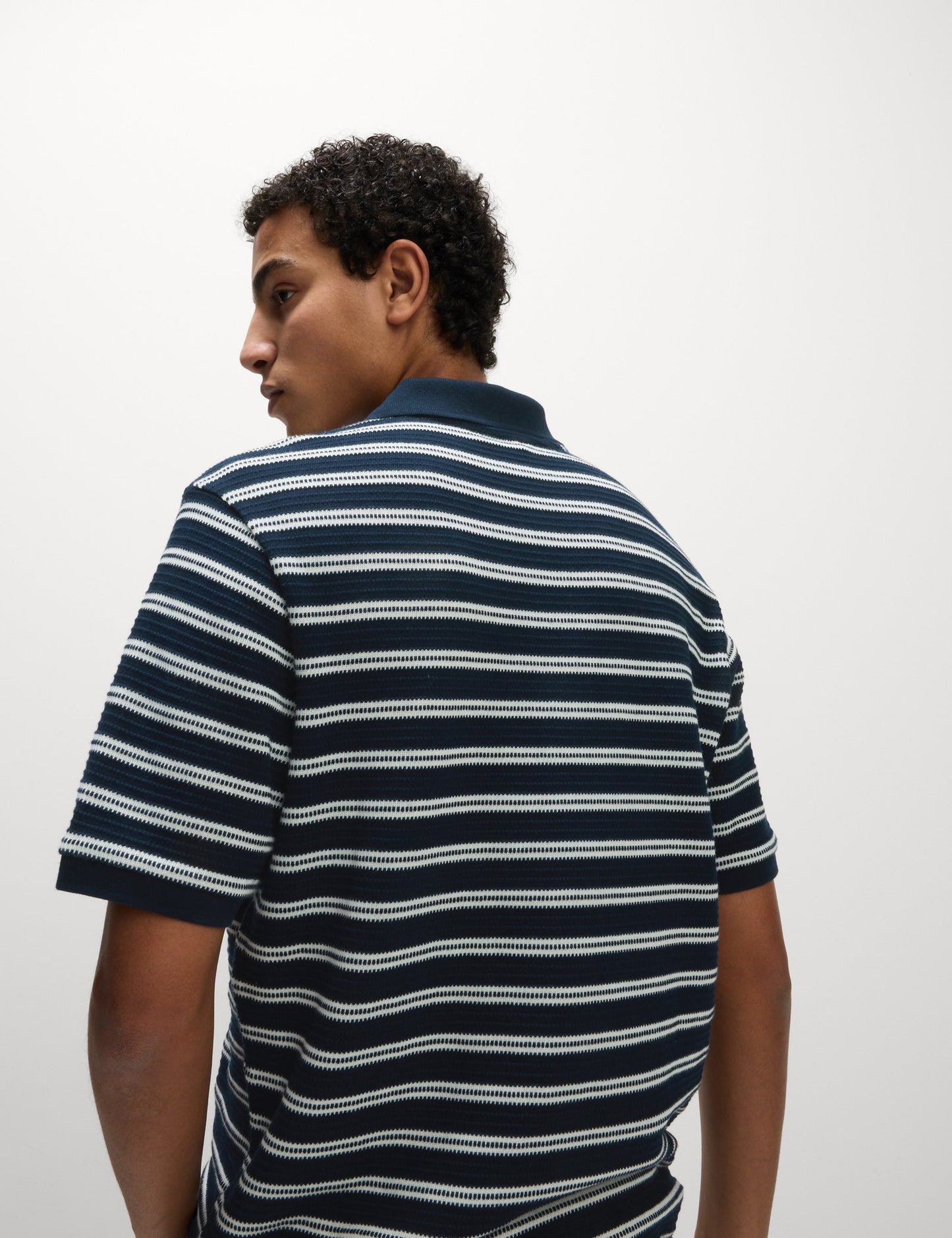 Pamuklu Çizgili Polo Yaka T-shirt