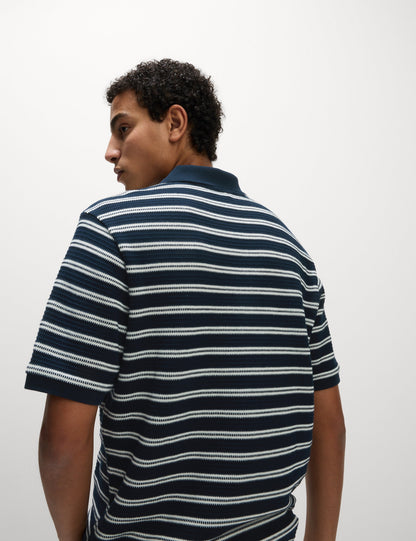 Pamuklu Çizgili Polo Yaka T-shirt