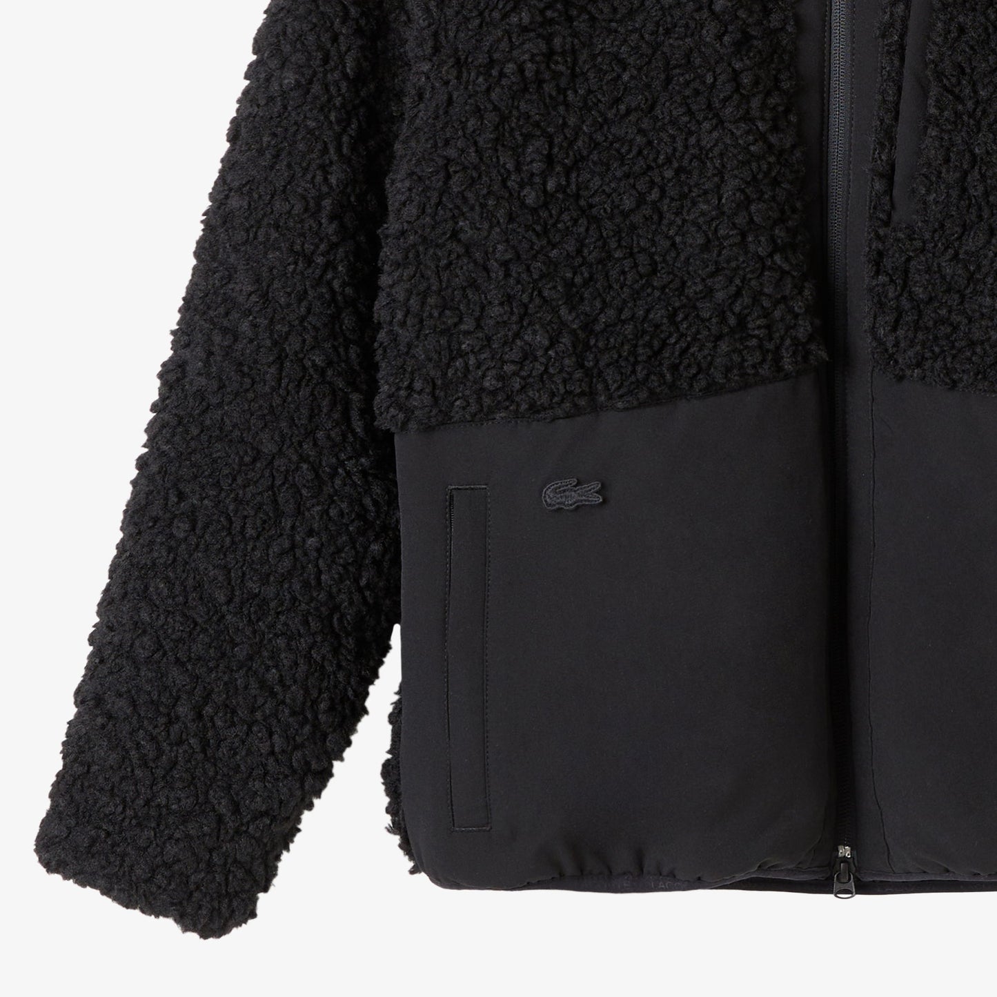 Lacoste Kadın Dik Yaka Renk Bloklu Siyah Ceket