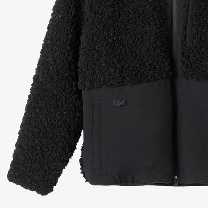 Lacoste Kadın Dik Yaka Renk Bloklu Siyah Ceket