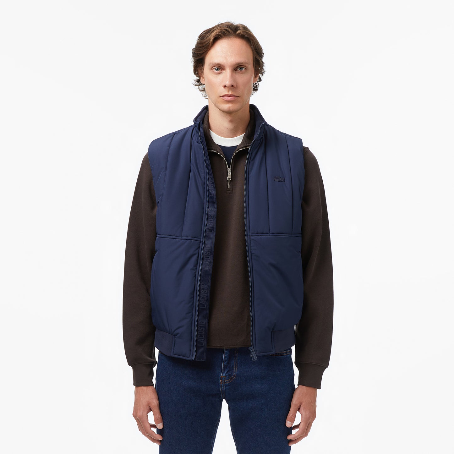 Lacoste Erkek Dik Yaka Lacivert Yelek