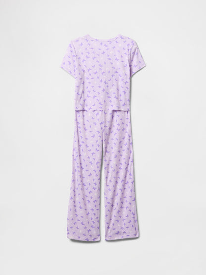 Lila Kids Geri Dönüştürülmüş Pointelle Pijama Takımı